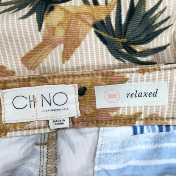 Chino by Anthropologie cotton tan and green printed pants - Picture 5 of 6